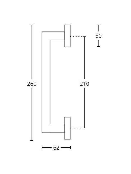 Convex Handle Front Door 865 865P-260S19S19 260mm Nickel