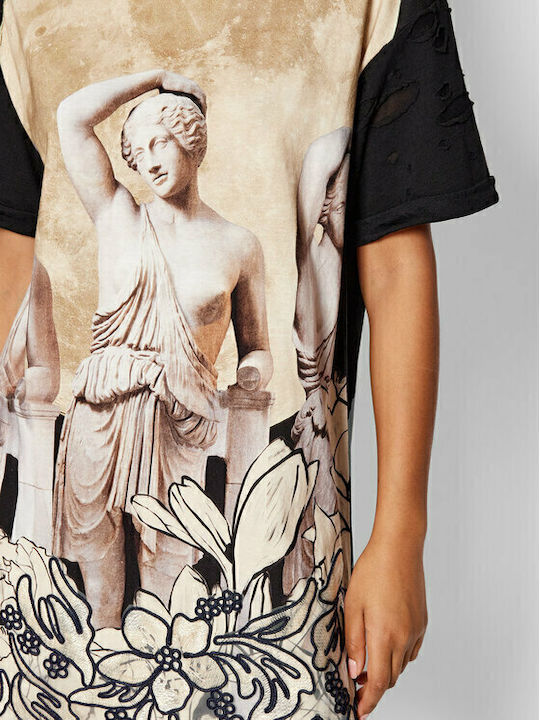 Atenas Summer Mini T-Shirt Dress Black