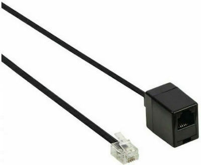 Flat Telephone Cable RJ11 6P4C 2m Black (01.074.0066)