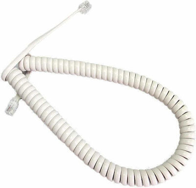 Adeleq Spiral Telephone Cable RJ11 6P4C 4m White (17-0240)