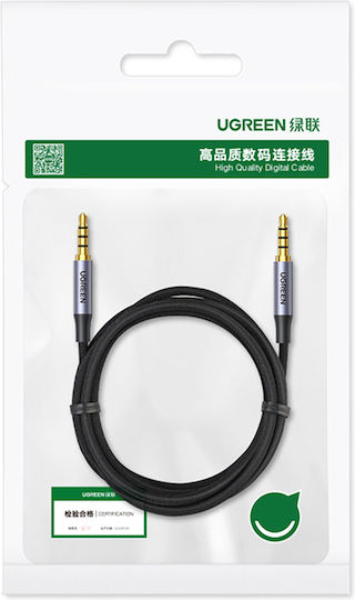 Ugreen TRRS 3.5mm Male to 3.5mm Male Audio Cable Black 2m with Gold Plated Terminals 20782