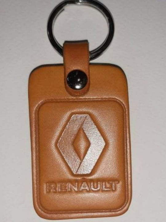 Renault Ръчно Изработен Ключодържател Renault Кожен Кафяв