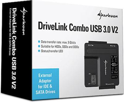Sharkoon DriveLink Combo USB3.0 Hard Drive Docking Station IDE/SATA 2.5" / 3.5" with Connection USB 3.0