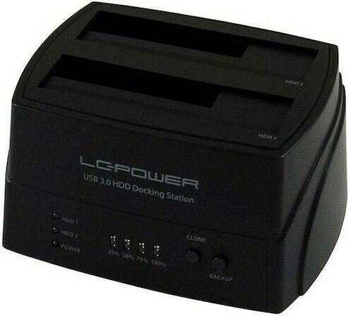 LC-Power LC-DOCK-U3-V Docking Station for 2 Hard Drives SATA 2.5" / 3.5" with Connection USB 3.0