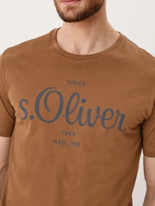 S.Oliver T-shirt Bărbătesc cu Mânecă Scurtă Maro