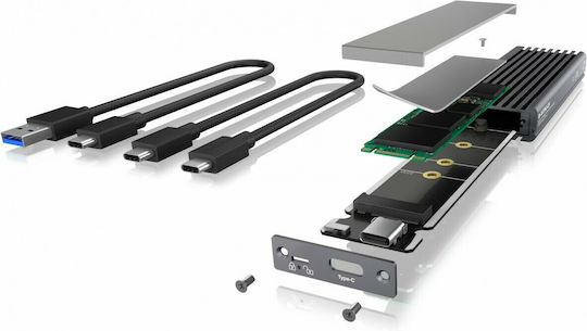 Icy Box Θήκη για Σκληρό Δίσκο M.2 PCI Express NVME με σύνδεση USB 3.1 Type-C σε Γκρι χρώμα