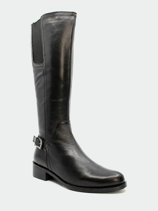 Leder Damenstiefel Schwarz