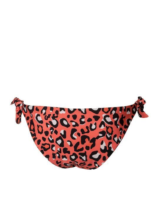 Eriphyle Bikini Slip Cu Dantelă Roșu Leopard
