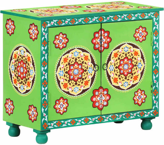 Μπουφές από Μασίφ Ξύλο Πράσινος 70x35x60cm