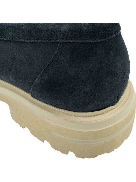 Women's Moccasins in Navy Blue Color