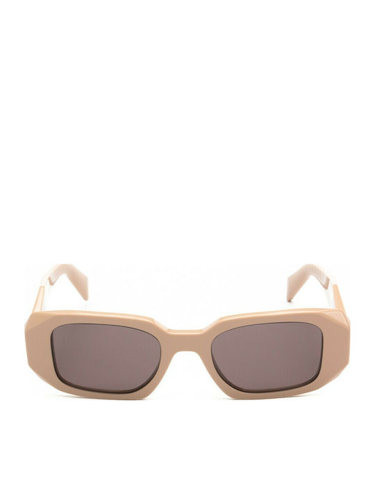 Prada Women's Sunglasses with Beige Plastic Frame and Purple Lens PR17WS VYJ6X1