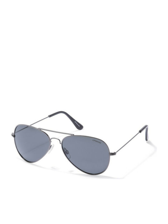 Polaroid Sonnenbrillen mit Silber Rahmen und Schwarz Polarisiert Linse 04213 A4X/Y2