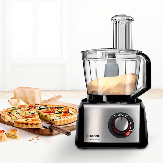 Bosch Multifunctional Food Processor 1250W with Pot 3.9lt and Jug Blender Black