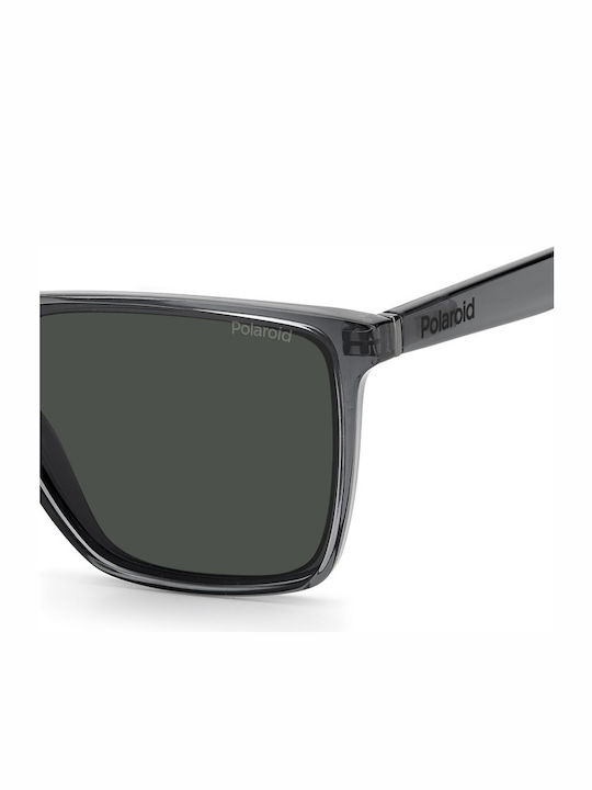 Polaroid Unisex Sunglasses With Grey Horn-Rimmed Frame And Grey Polarized Lens PLD6141/S KB7/M9