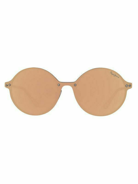 Pepe Jeans Bărbați Ochelari de soare cu Maro Din metal Rame și Aur Oglindă Lentilă PJ5135 C2