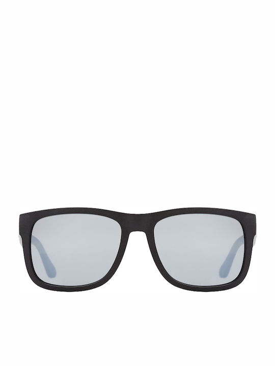 Tommy Hilfiger Men's Sunglasses with Black Plastic Frame and Blue Mirror Lens TH1556/S D51/T4
