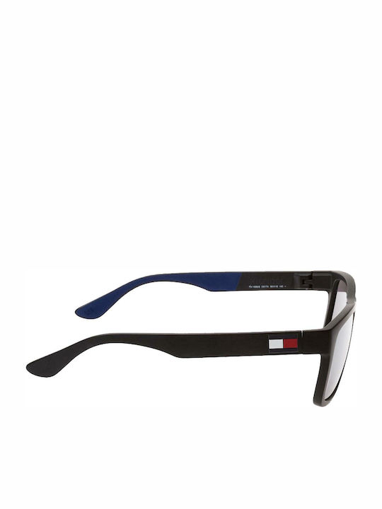 Tommy Hilfiger Men's Sunglasses with Black Plastic Frame and Blue Mirror Lens TH1556/S D51/T4