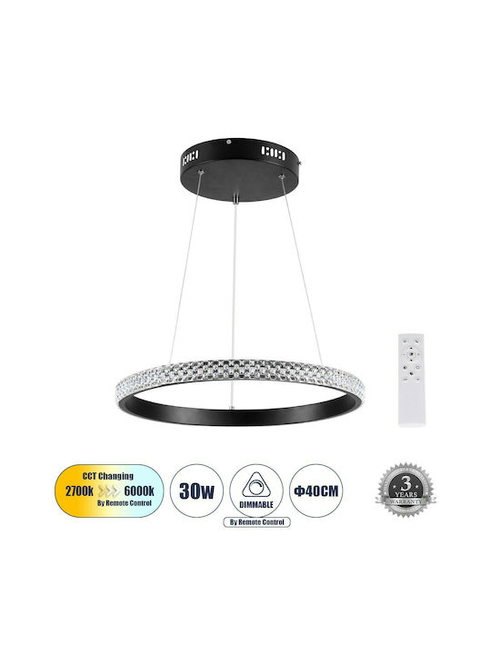 GloboStar Diamond Pendant Light LED Black