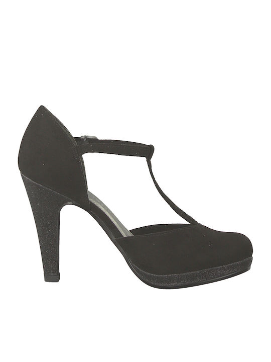 Marco Tozzi Black Heels with Strap