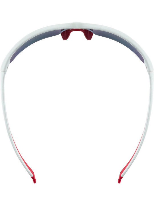 Uvex Sportstyle 215 Men's Sunglasses with White Plastic Frame and Red Lens S5306178316