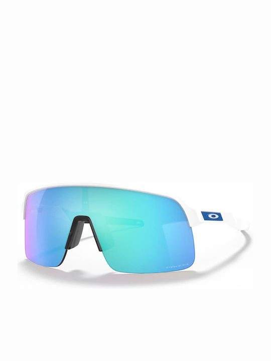 Oakley Sutro Lite Herren Sonnenbrillen mit Weiß Kunststoff Gestell und Hellblau Spiegel Linse OO9463-19