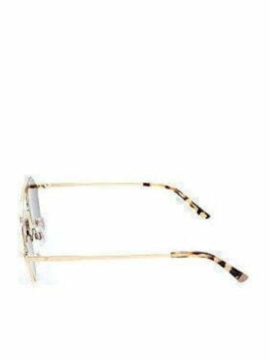 Web Unisex Sunglasses with Gold Metal Frame and Brown Lens WE0198 32G