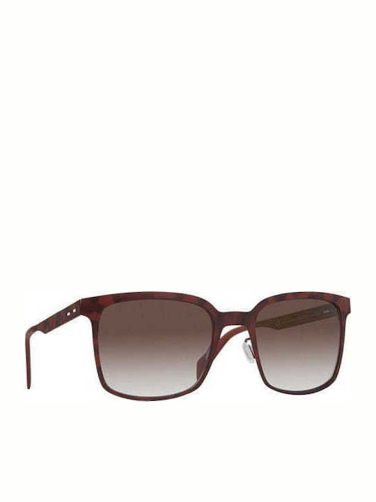 Italia Independent Men's Sunglasses with Burgundy Metal Frame and Brown Gradient Lens 0500.092.000