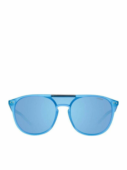 Polaroid Men's Sunglasses with Blue Plastic Frame and Blue Polarized Mirror Lens PLD6023/S 15M