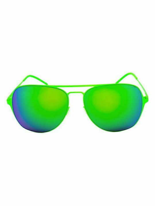 Italia Independent Men's Sunglasses with Green Metal Frame and Green Lens 0209.033.000