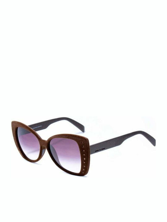 Italia Independent I-Lux Women's Sunglasses with Brown Plastic Frame and Purple Lens 0904CV.044.000