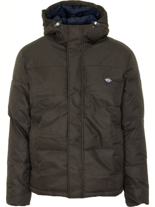 Jack & Jones Ανδρικό Χειμωνιάτικο Μπουφάν Puffer Olive Night Melange