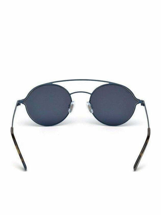 Web Unisex Sonnenbrille mit Blau Metall Gestell und Blau Linse
