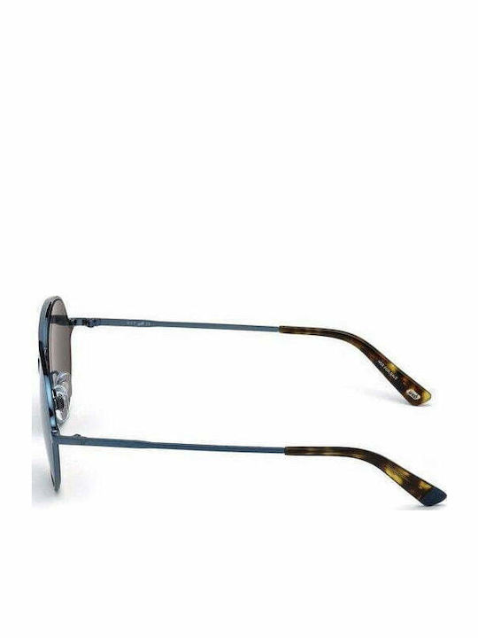 Web Unisex Sonnenbrille mit Blau Metall Gestell und Blau Linse