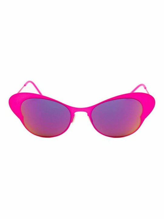 Italia Independent I-Metal Women's Sunglasses with Pink Metal Frame and Pink Mirror Lens 0216.018.000