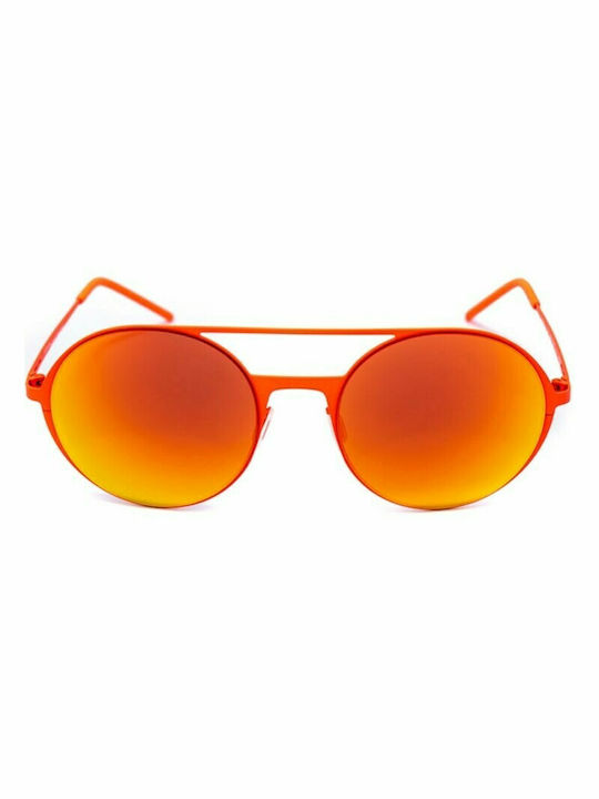 Italia Independent Men's Sunglasses with Red Metal Frame and Orange Mirror Lens 0207.055.000