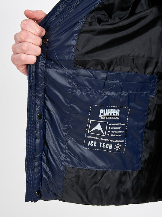 Χειμωνιάτικο Μπουφάν Puffer Navy Μπλε