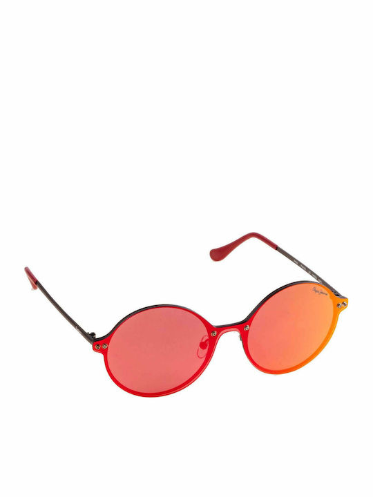 Pepe Jeans Feminini Ochelari de soare cu Roșu Cadru și Roșu Oglindă Lentilă PJ5135-C1