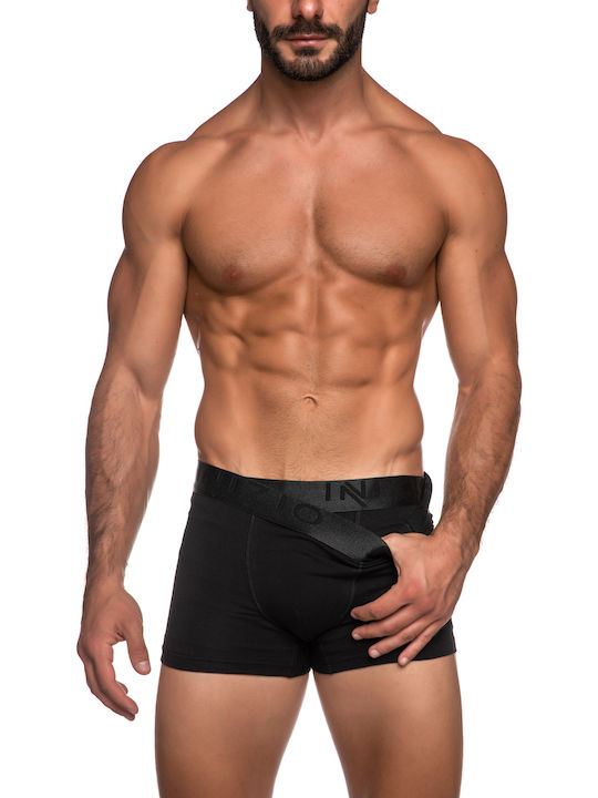 Inizio Herren Boxershorts Black / Black 2Packung