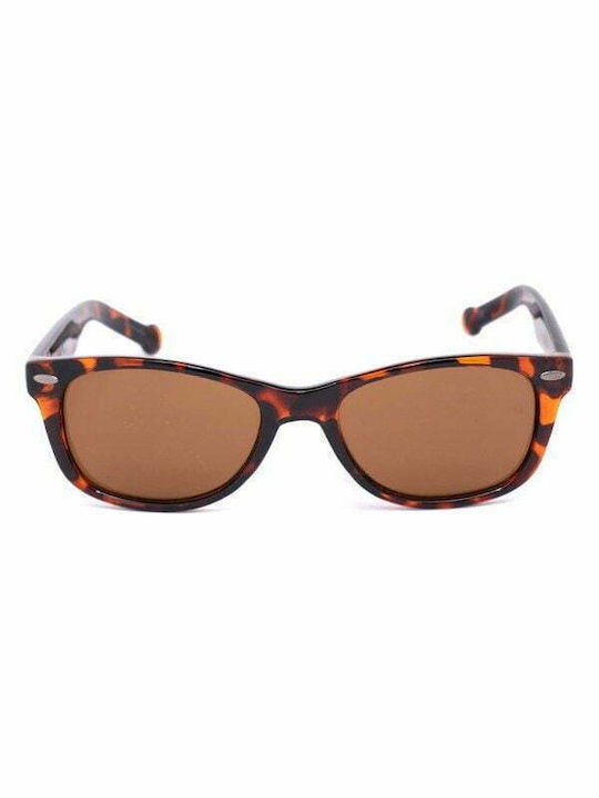 Converse Men's Sunglasses with Brown Tartaruga Plastic Frame and Brown Lens SCO091-TORT