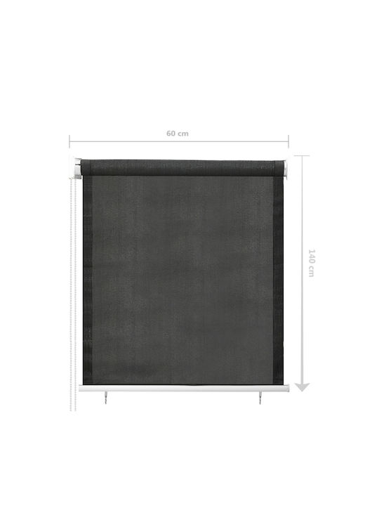 vidaXL Seitliches Sonnenschirm-Rolle für Terrasse Anthrazit 0.6x1.4m