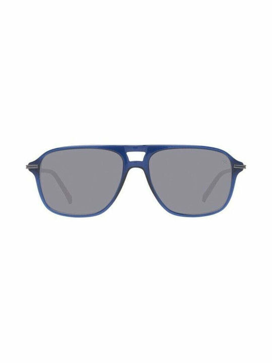 Hackett Bespoke Men's Sunglasses with Blue Frame and Gray Lens HSB865-683