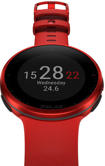 Polar Vantage V2 Aluminium 47mm Waterproof Smartwatch with Heart Rate Monitor (Red)