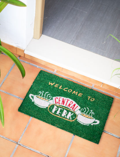 Grupo Erik Entrance Mat made of Coir with Anti-slip Backing Friends Central Perk Green 40x60cm
