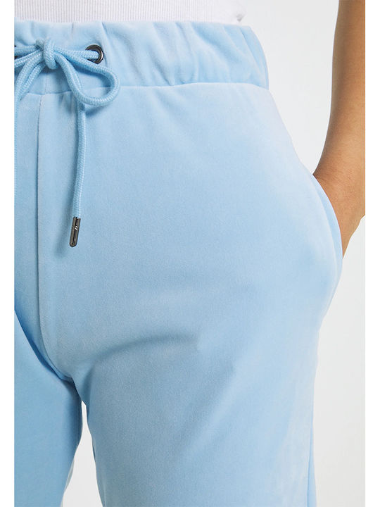 Pantaloni de Trening cu elastic Catifea Albastru deschis
