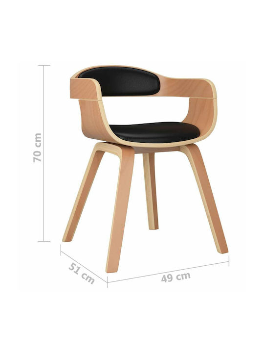 Dining Room Artificial Leather Armchair Black 49x51x70cm 2pcs