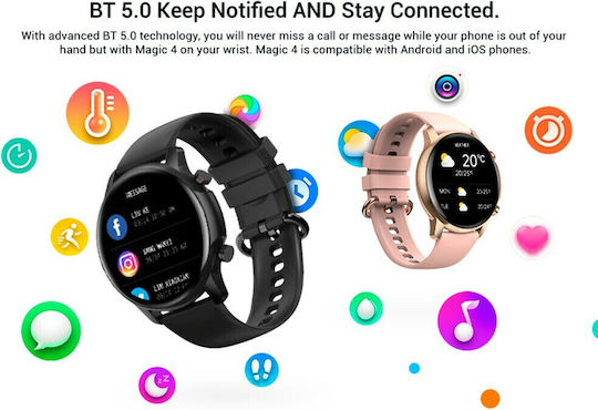 Kospet Magic 4 46mm Αδιάβροχο Smartwatch με Παλμογράφο (Ροζ)