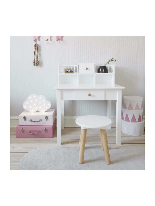Kids Desk made of Solid Wood White 60x44x71cm