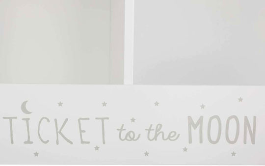 Ticket to the Moon Κομοδίνο Ξύλινο Λευκό 60x30x40cm