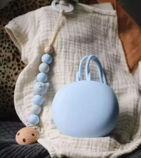 Nibbling Silicone Blue Pacifier Case