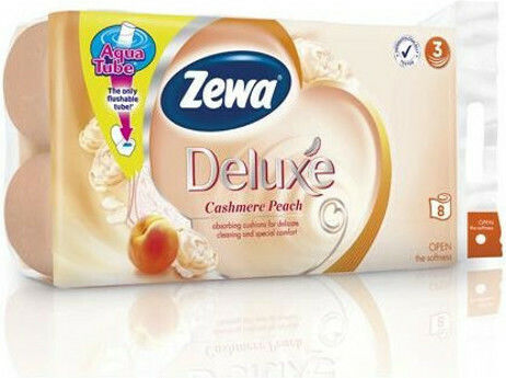 Zewa Delux Peach 8 Rollen 3 Blätter 100gr